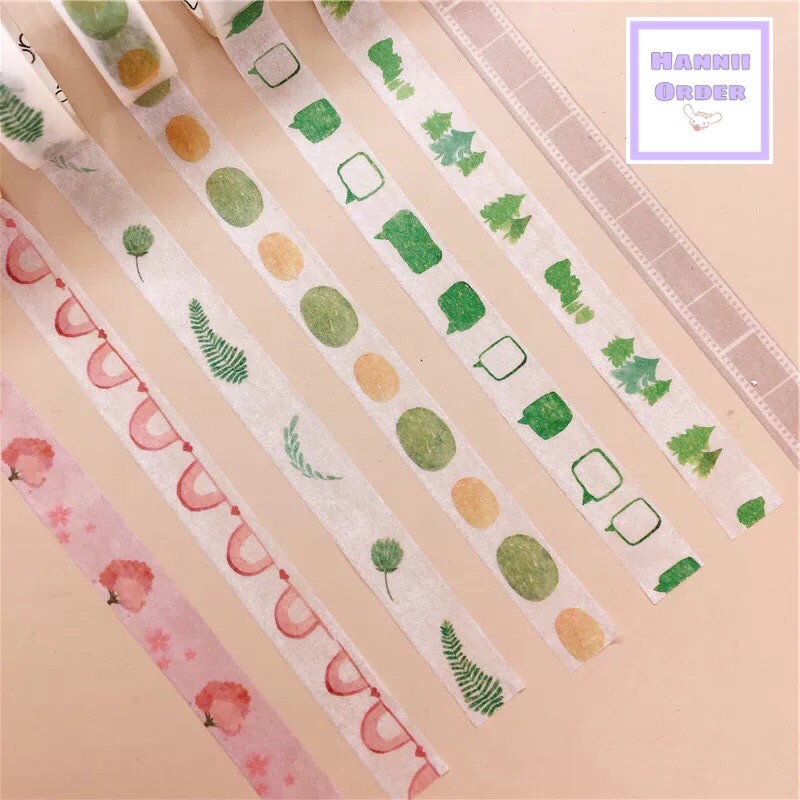 [Mã LIFEB04ALL giảm 10% tối đa 15K đơn 0Đ] Set 7 washi size 1cm*2m siêu xinh siêu rẻ