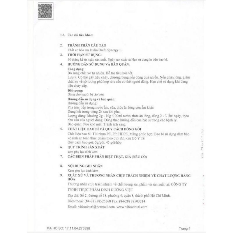 Chico - vi bổ xung chất xơ chống táo bón