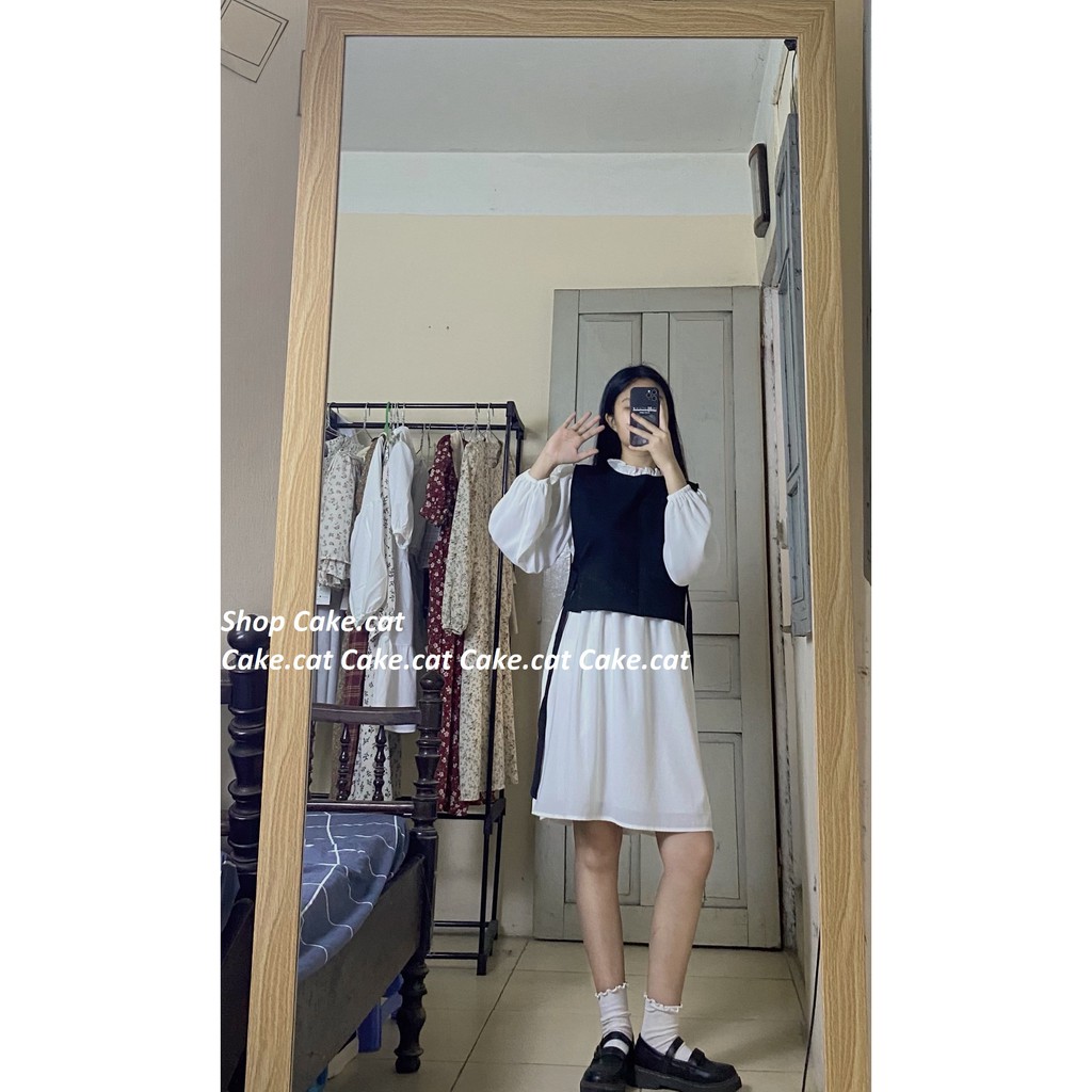 [Mã WAMT1505 giảm 10K đơn 0K] [SHIP HỎA TỐC] Set váy áo gile buộc nơ eo (có sẵn) | BigBuy360 - bigbuy360.vn