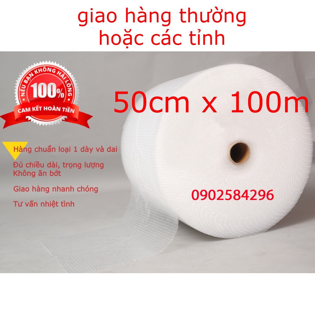 Cuộn Xốp Khí 50cmx100m , Bọc Chống Sốc, Xốp Nổ,xốp khí - Đóng Bọc Hàng - Bóng Khí Xốp chống sốc gói hàng