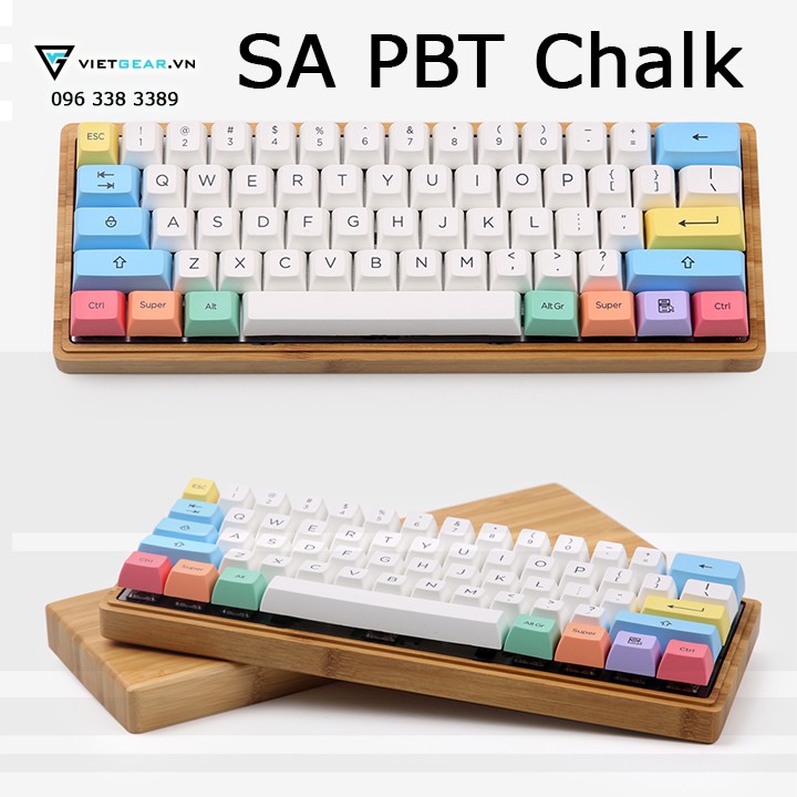 Bộ nút bàn phím SA PBT Chalk 157 nút, tặng kèm keypuller