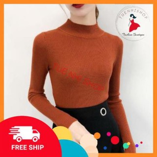 Giá xưởng- Áo len tăm cổ 3 cm mềm mịn, co giãn, nhiều màu dễ phối đồ .