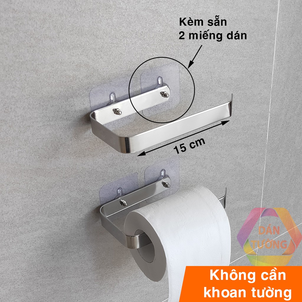 Giá móc treo giấy vệ sinh dán tường MDT, giá kệ inox 304 treo cuộn giấy vệ sinh không cần khoan tường CAO CẤP - TGI