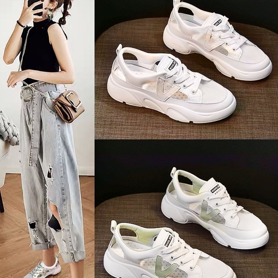 2021new Mùa Hè Trắng Giày Nữ Tất Cả Trận Đấu Internet Người Nổi Tiếng Giải Trí Bơm Thể Thao Giày Sandal Mùa Hè Phẳng Ins Thời Trang | BigBuy360 - bigbuy360.vn