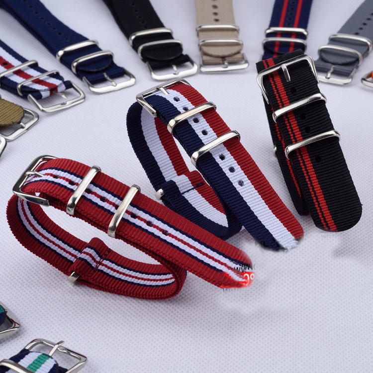 YIFILM Dây Đeo Thay Thế Bằng Vải Canvas Nylon Chất Lượng Cao Cho Đồng Hồ Nam Nữ 14 / 16 / 18 / 20 / 22mm