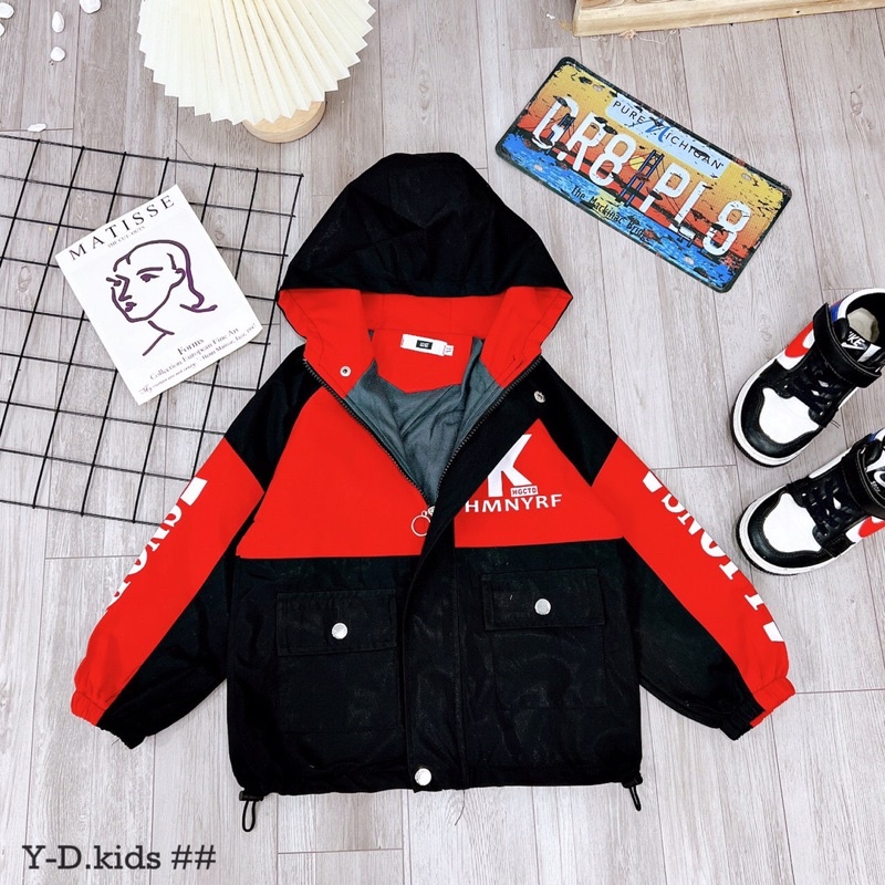 SIZE 15-22KG: Áo khoác gió K dáng thể thao (HÀNG ĐẸP) cực chất cho bé trai - AKGK