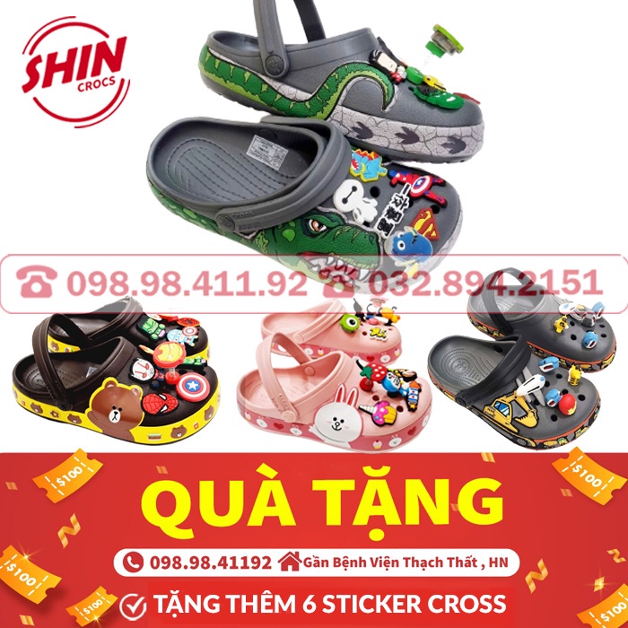 Giày dép Cross cho bé họa tiết  tặng thêm 6 jibitz cross