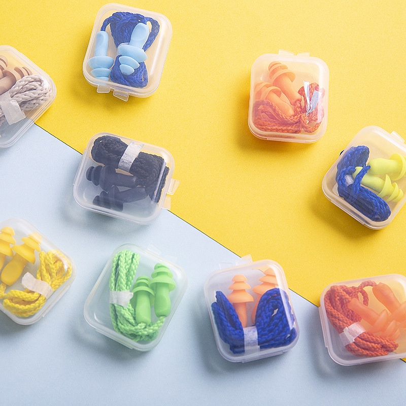 Nút Bịt Tai Chống Ồn Bằng Silicone Hình Cây Thông Giáng Sinh Kèm Hộp Đựng Tiện Lợi