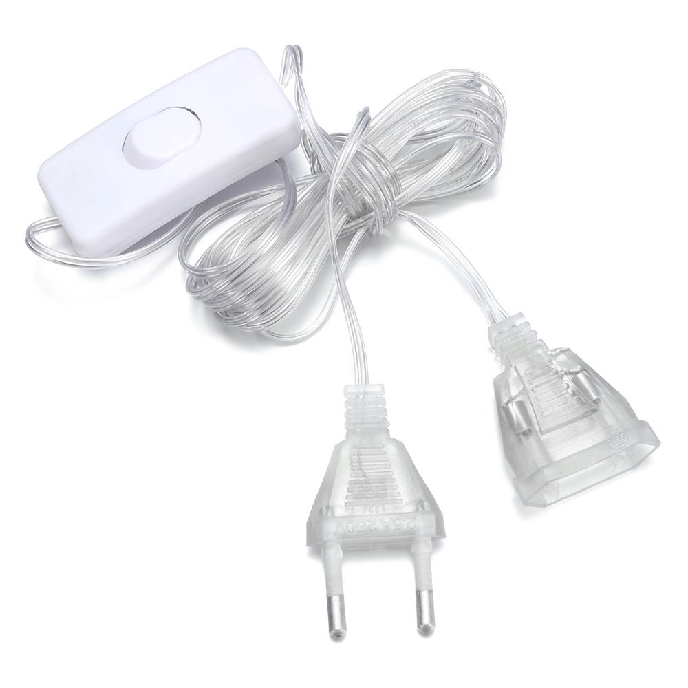 Dây đèn LED nối dài 3m 220V trong suốt kèm công tắc kiểu Châu Âu trang trí giáng sinh