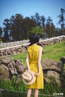 Đầm vàng đắp chéo