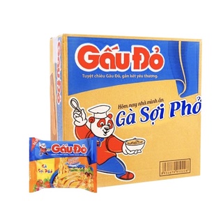 Thùng 30 gói mì gà sợi phở gấu đỏ 63g