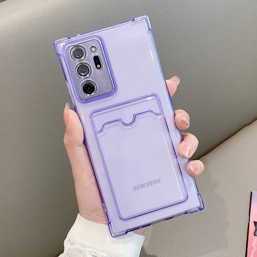 Ốp Điện Thoại TPU Trong Suốt Chống Sốc Có Ngăn Đựng Thẻ Cho Samsung Galaxy S22 S23 Ultra S22 Plus S23 FE