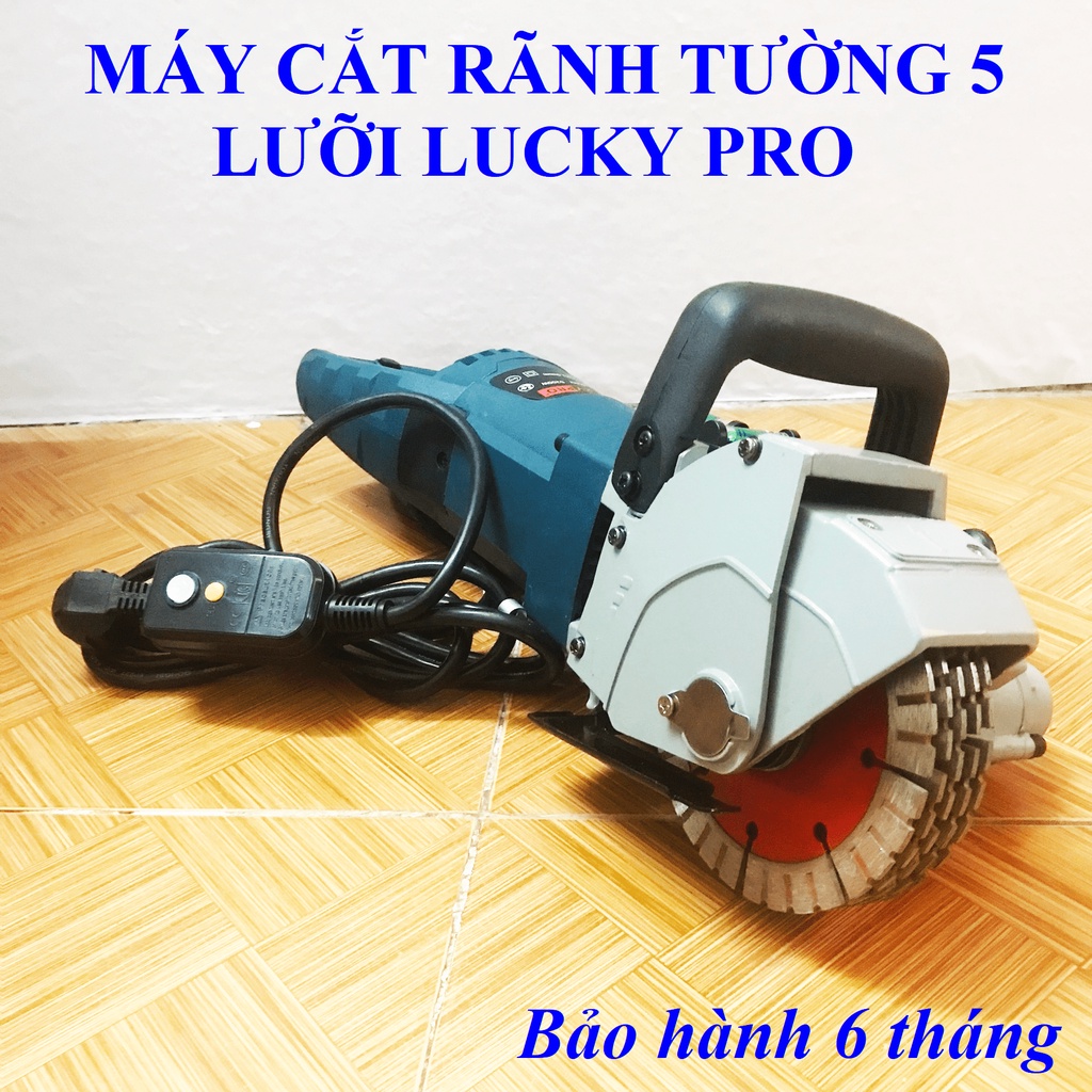 Máy cắt tường tạo rãnh 5 lưỡi LUCKY PRO - Công suất 5200W - Bao Khỏe, Bao Bền - Đầy Đủ Phụ Kiện - Bảo Hành 6 Tháng