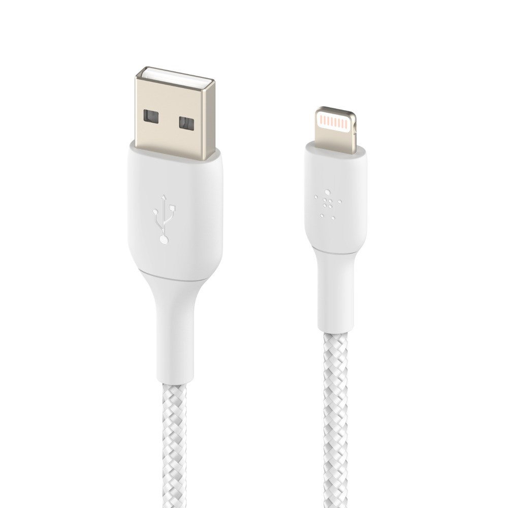 Cáp sạc lightning BOOST CHARGE Belkin vỏ dù 1 mét - CAA002bt - Hàng chính hãng - Bảo hành 2 năm