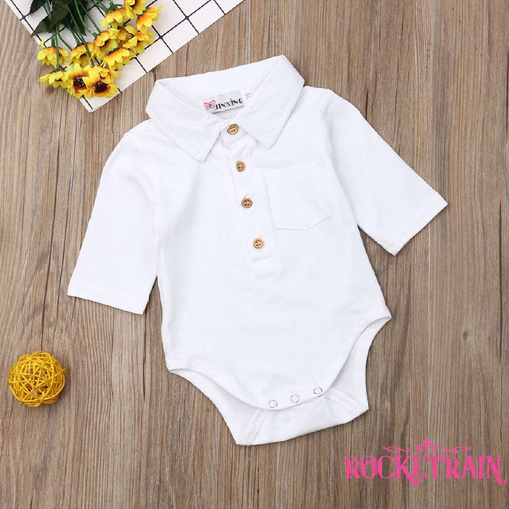 Jumpsuit Cotton Dài Tay Có Nút Cho Bé Trai (0-18 Tháng)