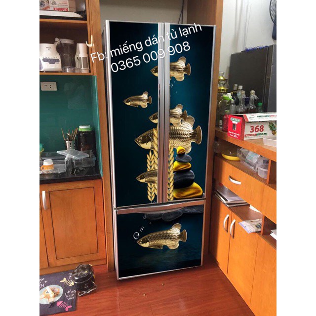Miếng dán tủ lạnh cá chép rồng