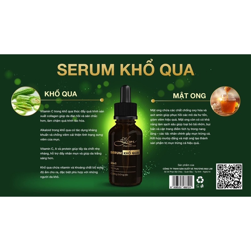 [Handmade] Serum trị mụn khổ qua nguyên chất - 100% không pha trộn, trị mụn, trị thâm cực hiệu quả