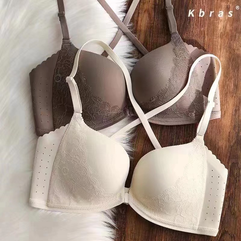 Áo Lót Nâng Ngực Không Gọng Cổ Chữ V Sâu Cài Khóa Trước Dành Cho Nữ