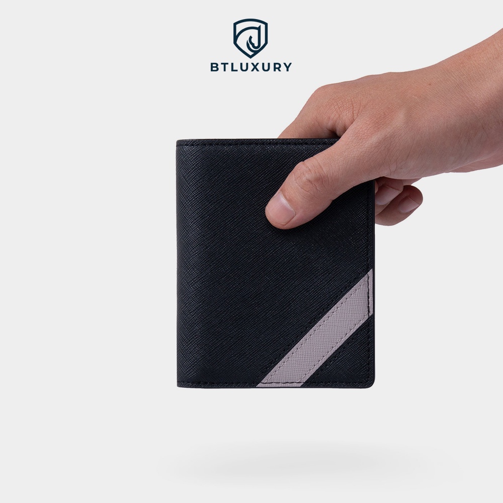 Ví nam đứng cao cấp REVO, thiết kế hiện đại chất da Taiga thượng hạng, chống thấm nước thương hiệu BTLUXURY