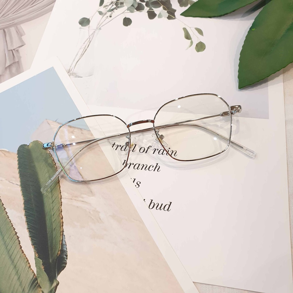 Kính gọng mảnh vuông đa giác nam nữ Emilie eyewear chất liệu kim loại phụ kiện thời trang 72328 | BigBuy360 - bigbuy360.vn