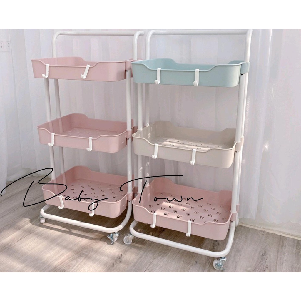 KỆ SẮT SASA 3 TẦNG CÓ BÁNH XE TROLLER