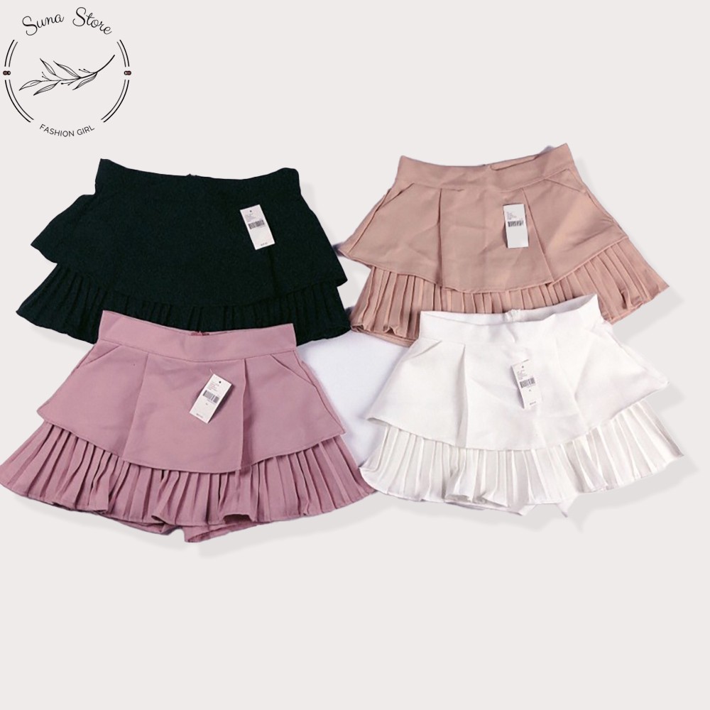 Chân váy ngắn xếp li ulzzang chất tuyết mưa, Chân váy hai tầng vải mịn hàng loại 1 | BigBuy360 - bigbuy360.vn