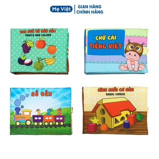 Combo 4 Cuốn Sách Vải Song Ngữ Kích Thích Đa Giác Quan Bé Yêu Thích Nhất