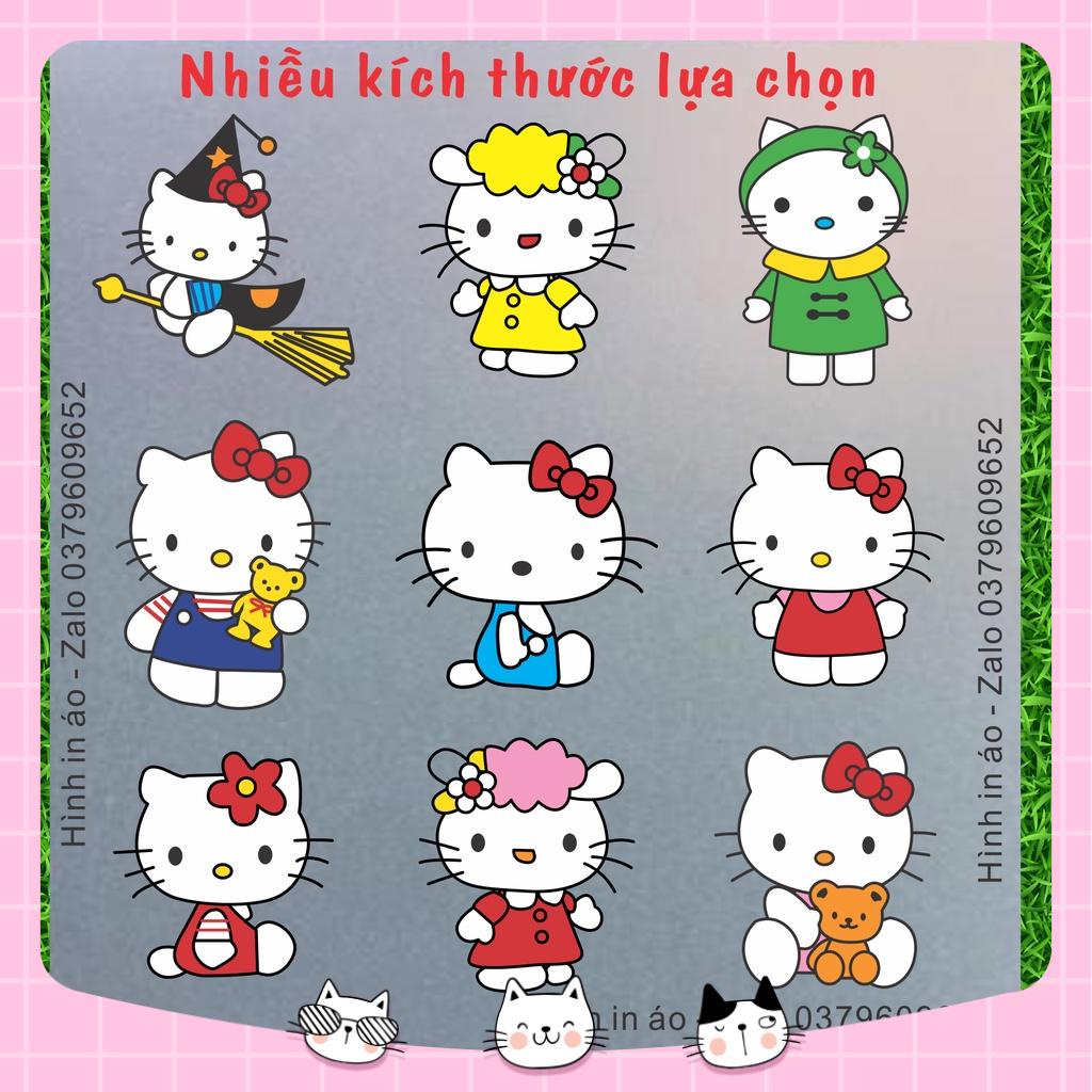Hình in Hello Kitty nhiều hình lựa thoải mái trang trí áo quần in ủi tại nhà dễ dàng
