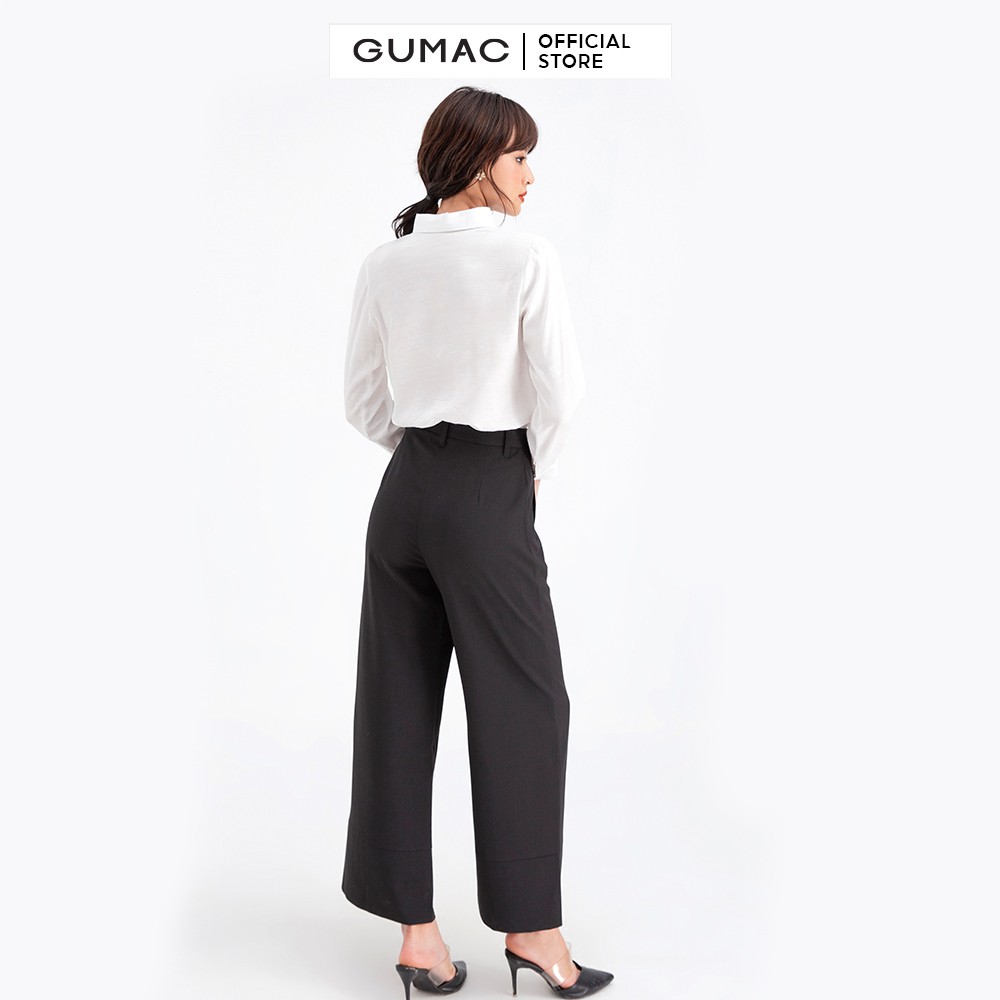 [Mã WABRGU72 giảm 10% tối đa 50k đơn 250k] Quần tây nữ xếp ly ống rộng GUMAC QB663 | BigBuy360 - bigbuy360.vn