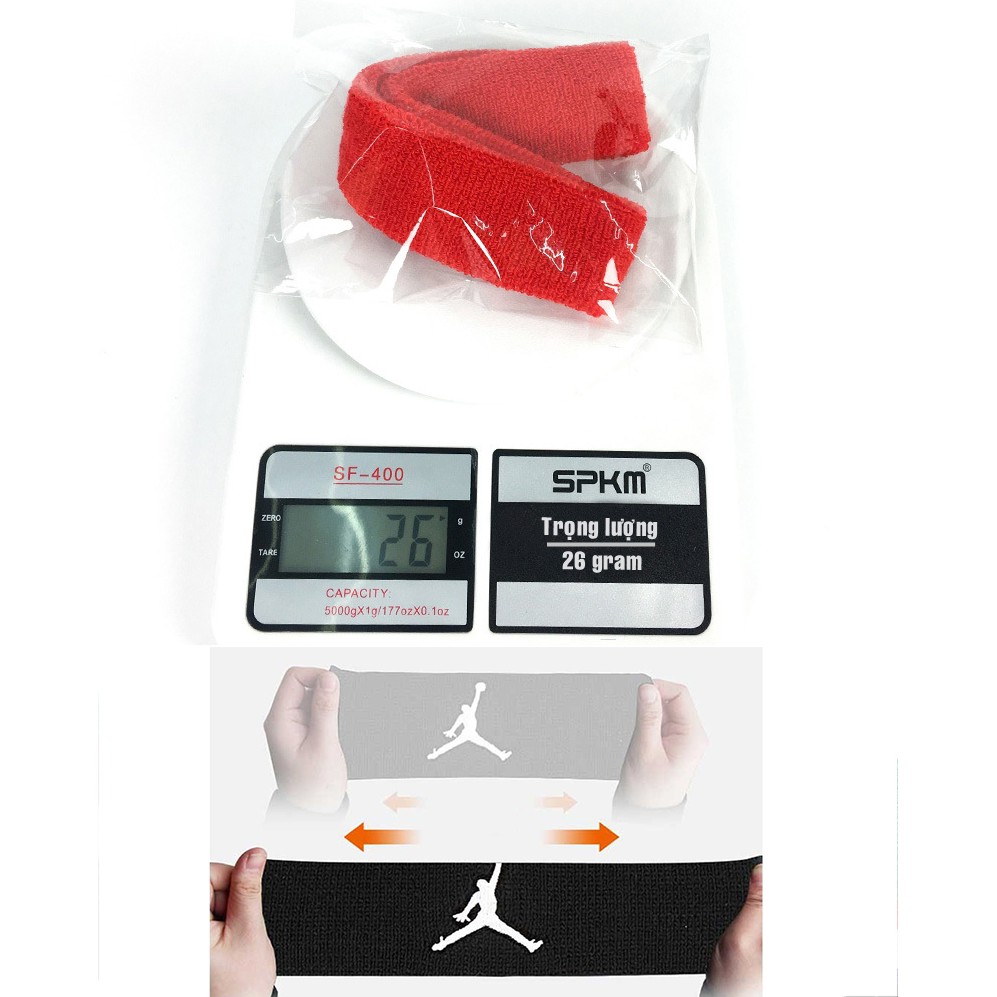 Headband Jordan Băng Đô Thể Thao Dùng Tập Gym Cầu Lông Bóng Chuyền Bóng Rổ Chạy Bộ Băng Đầu Thấm Chặn Mồ Hôi Trán