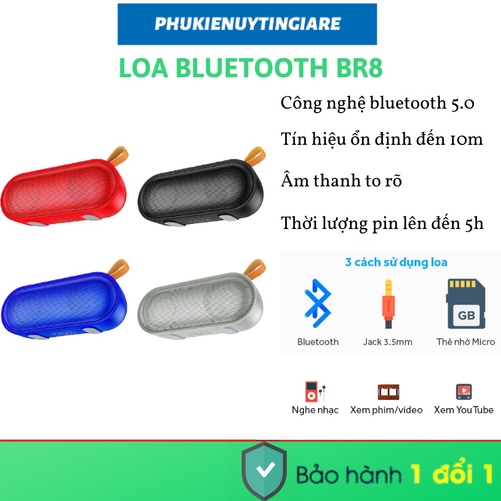 [Mã ELHACE giảm 4% đơn 300K] Loa Bluetooth không dây Borofone Br8 (chính hãng, Bảo hành 1 năm)