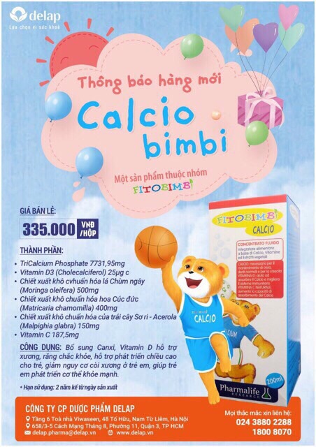 [Kèm Quà Tặng ] FitoBimBi CALCIO - Calcio BimBi giúp bé tăng chiều cao