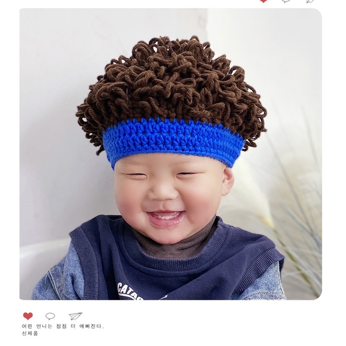 Mũ đội đầu kiểu tóc giả xoăn vui nhộn dành cho bé