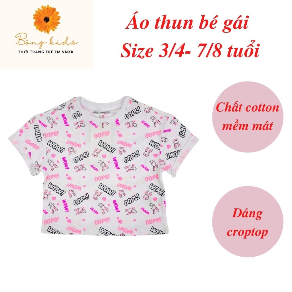 Áo thun cho bé gái, áo phông bé gái chất cotton mềm mát, size 3/4 - 7/8 tuổi - BONGKIDS