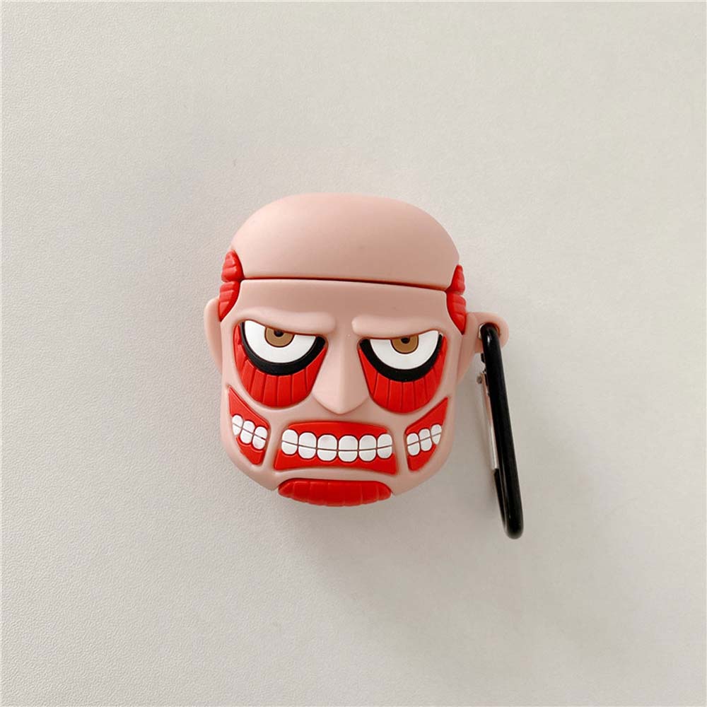 Vỏ Bảo Vệ Hộp Sạc Tai Nghe Airpod 1 2 Bằng Silicon Hình Attack on Titan 3D Dễ Thương