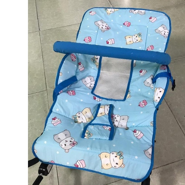 Áo,tấm lót,nệm vải cotton thay cho xe,ghế nhún ăn bột cho bé kèm mùn chụp-xe 2 nhún