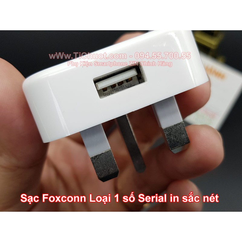 Củ Sạc iPhone 3 chấu hàng Foxconn có Logo táo