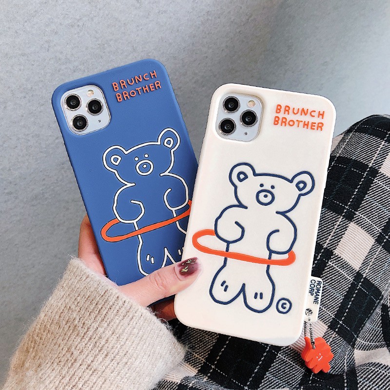 Ốp gấu Bruch Brother cao cấp dành cho iPhone 7 8 7 Plus 8 Plus X Xs Xr XsMax iPhone 11 11 Pro 11 Promax