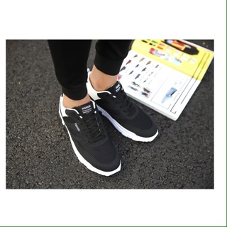 Giày Thể Thao Nam Sneakers Đen Đế Trắng