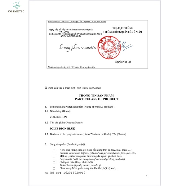 ]Nước Hoa  Blue nam  Singapore - Jolie Dion (Eau De Parfum "EDP" 50ml - quà tặng sinh nhật , noel