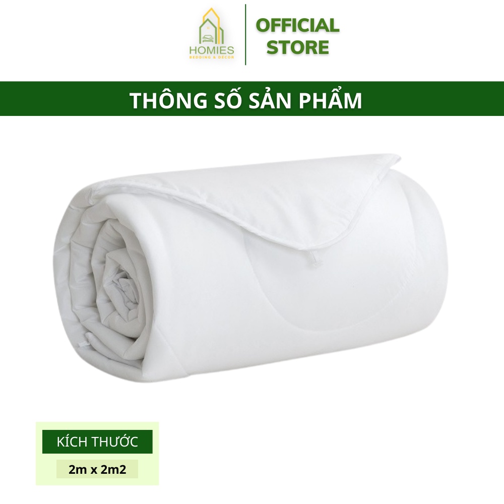 Ruột Chăn Hè THU HOMIES Ruột Chăn Khách Sạn, Nhà Nghỉ Trần Bông Tấm Trắng Siêu Nhẹ  - Kích Thước 2M X 2M2