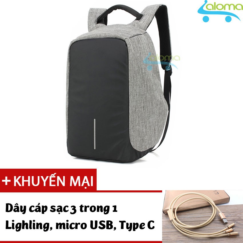 Balo chống trộm đựng laptop, ipad kèm sạc usb OZUKO OZ-44 tặng cáp sạc 3 trong 1