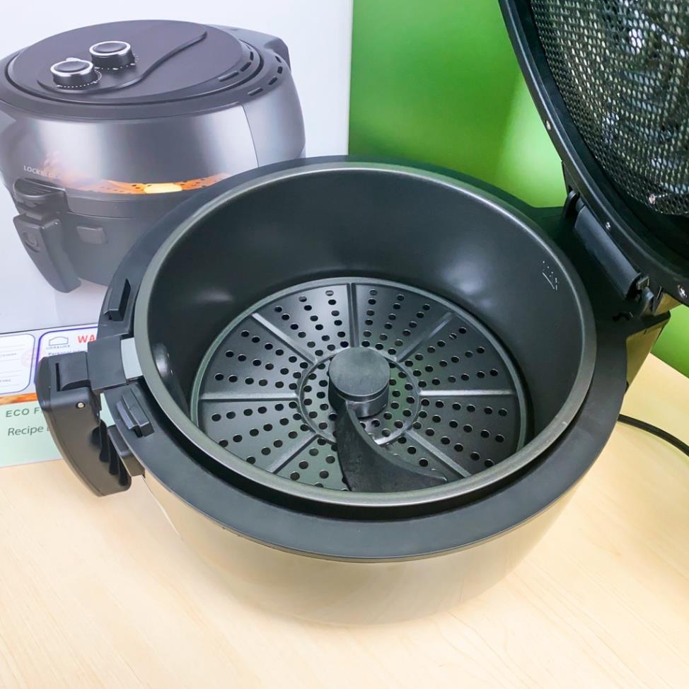 Nồi chiên không dầu lock&lock EJF586BLK bản cơ 6.5L 1800w có tay đảo, bảo hành 12 tháng, công nghệ mới Inverter -MC