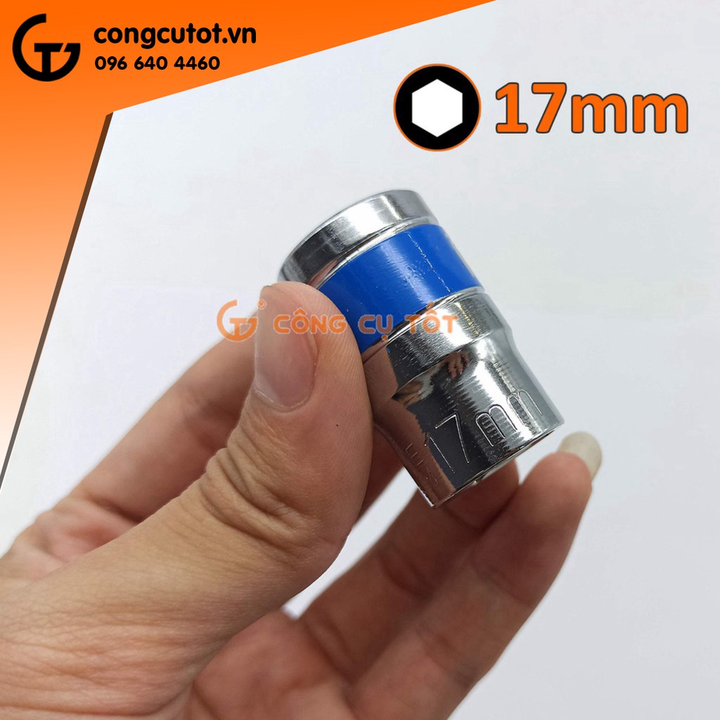 Khẩu lục giác 1/2 thép CrV băng xanh