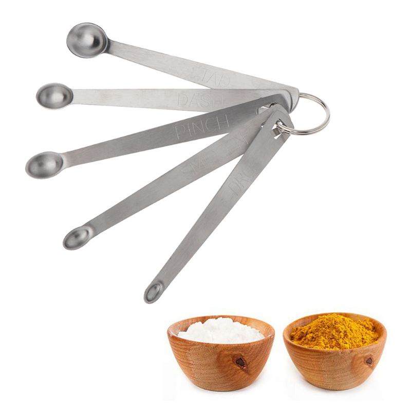 Bộ 5 Muỗng Đo Lường Bằng Thép Không Gỉ Tiện Dụng Cho Nhà Bếp