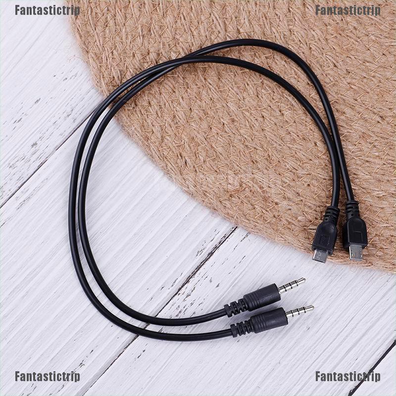 Set 2 Dây Cáp Âm Thanh AUX 3.5mm Sang micro USB Cho Android