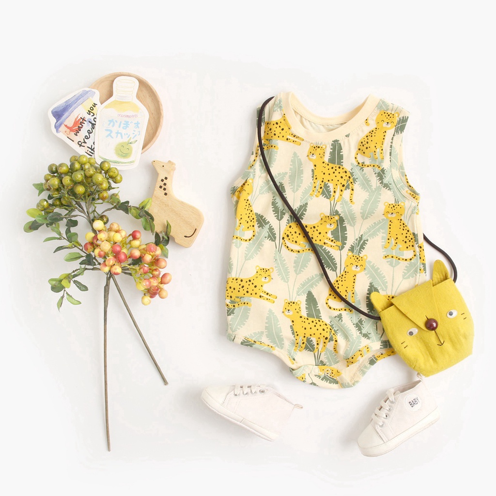 Áo Liền Thân Không Tay Sanlutoz Vải Cotton Thời Trang Dành Cho Em Bé Sơ Sinh Mặc Trong Mùa Hè