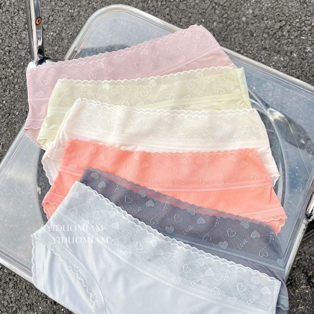 Quần Lót Lụa Băng Tàng Hình Kết Hợp Ren Lưới Cạp Cao Kháng Khuẩn Không Lộ Viền Hàng Loại 1