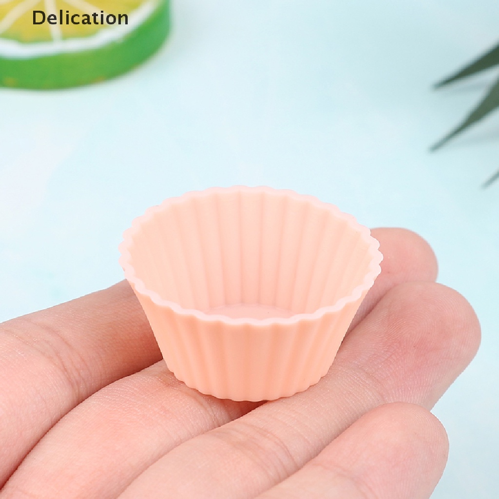 Set 10 Khuôn Silicone Làm Bánh Muffin Mini Hình Tròn Tiện Dụng