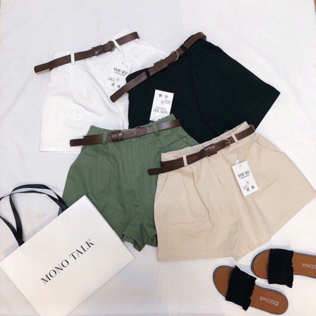 Quần short kaki kèm đai mã 325